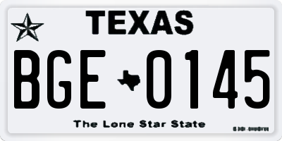 TX license plate BGE0145