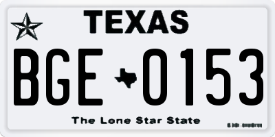 TX license plate BGE0153
