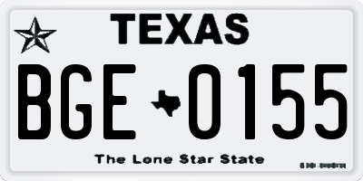 TX license plate BGE0155