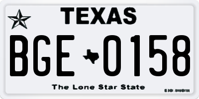 TX license plate BGE0158