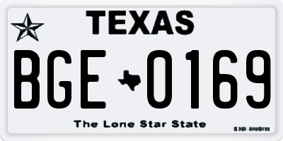 TX license plate BGE0169