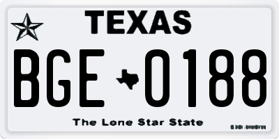 TX license plate BGE0188
