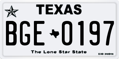 TX license plate BGE0197