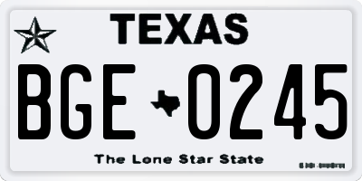 TX license plate BGE0245