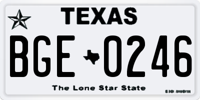 TX license plate BGE0246