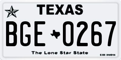 TX license plate BGE0267