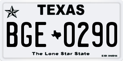 TX license plate BGE0290