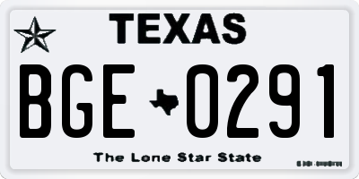 TX license plate BGE0291
