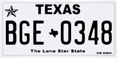 TX license plate BGE0348
