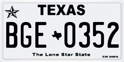 TX license plate BGE0352