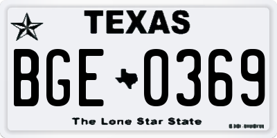 TX license plate BGE0369