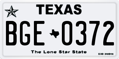 TX license plate BGE0372