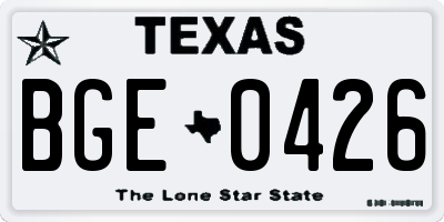 TX license plate BGE0426