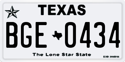 TX license plate BGE0434