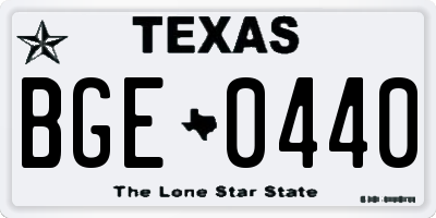 TX license plate BGE0440