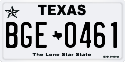 TX license plate BGE0461