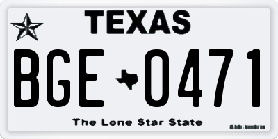 TX license plate BGE0471