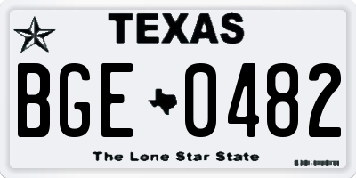 TX license plate BGE0482