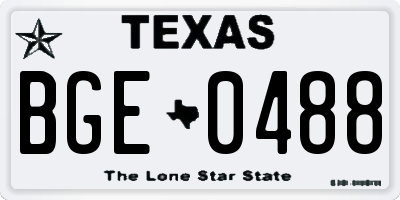 TX license plate BGE0488