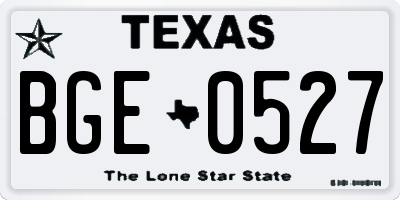 TX license plate BGE0527