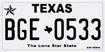TX license plate BGE0533