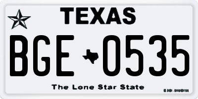 TX license plate BGE0535