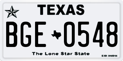 TX license plate BGE0548