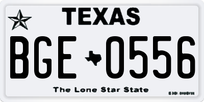 TX license plate BGE0556