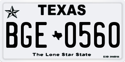 TX license plate BGE0560