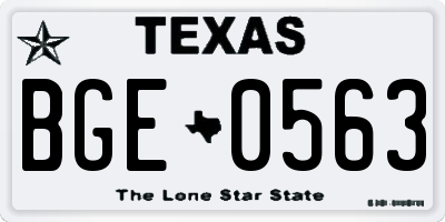 TX license plate BGE0563