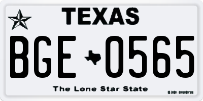 TX license plate BGE0565