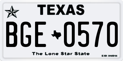 TX license plate BGE0570