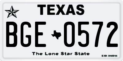 TX license plate BGE0572