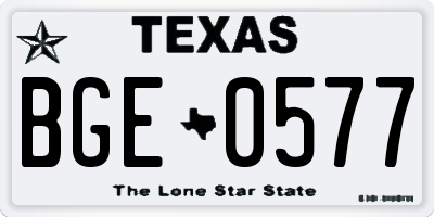 TX license plate BGE0577