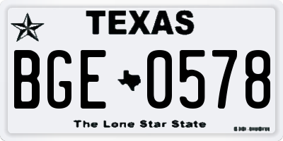 TX license plate BGE0578