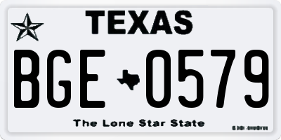 TX license plate BGE0579