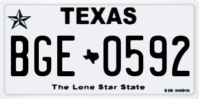 TX license plate BGE0592