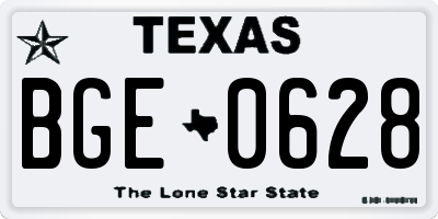 TX license plate BGE0628