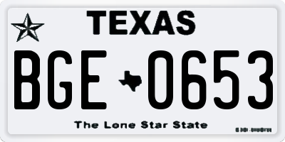 TX license plate BGE0653