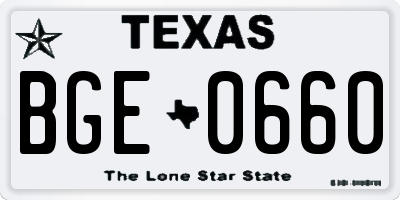 TX license plate BGE0660