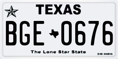 TX license plate BGE0676