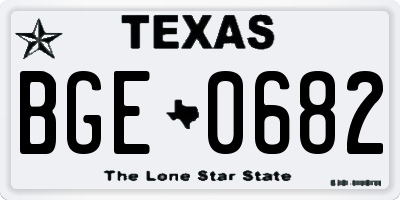 TX license plate BGE0682