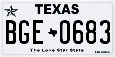 TX license plate BGE0683