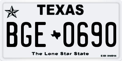 TX license plate BGE0690