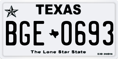 TX license plate BGE0693