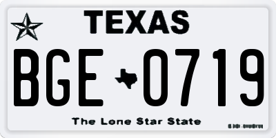 TX license plate BGE0719