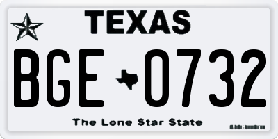 TX license plate BGE0732
