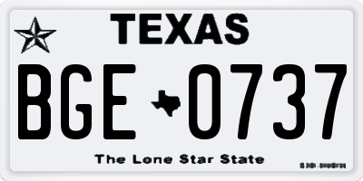 TX license plate BGE0737