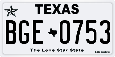 TX license plate BGE0753
