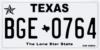 TX license plate BGE0764
